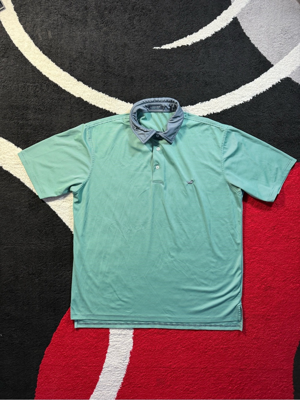 Southern Marsh Polo Shirt Mens Medium Striped Golf Casual Preppy Performance
